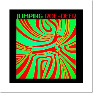 Jumping roe-deer Posters and Art